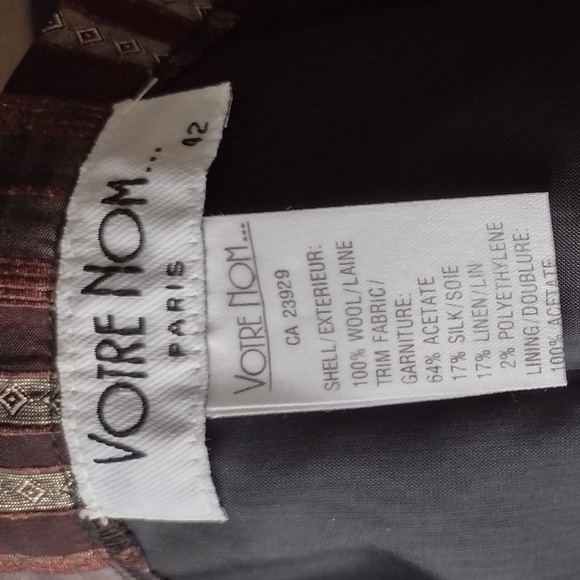 Votre Nom Paris wool wrap skirt with silk trim - Picture 5 of 5